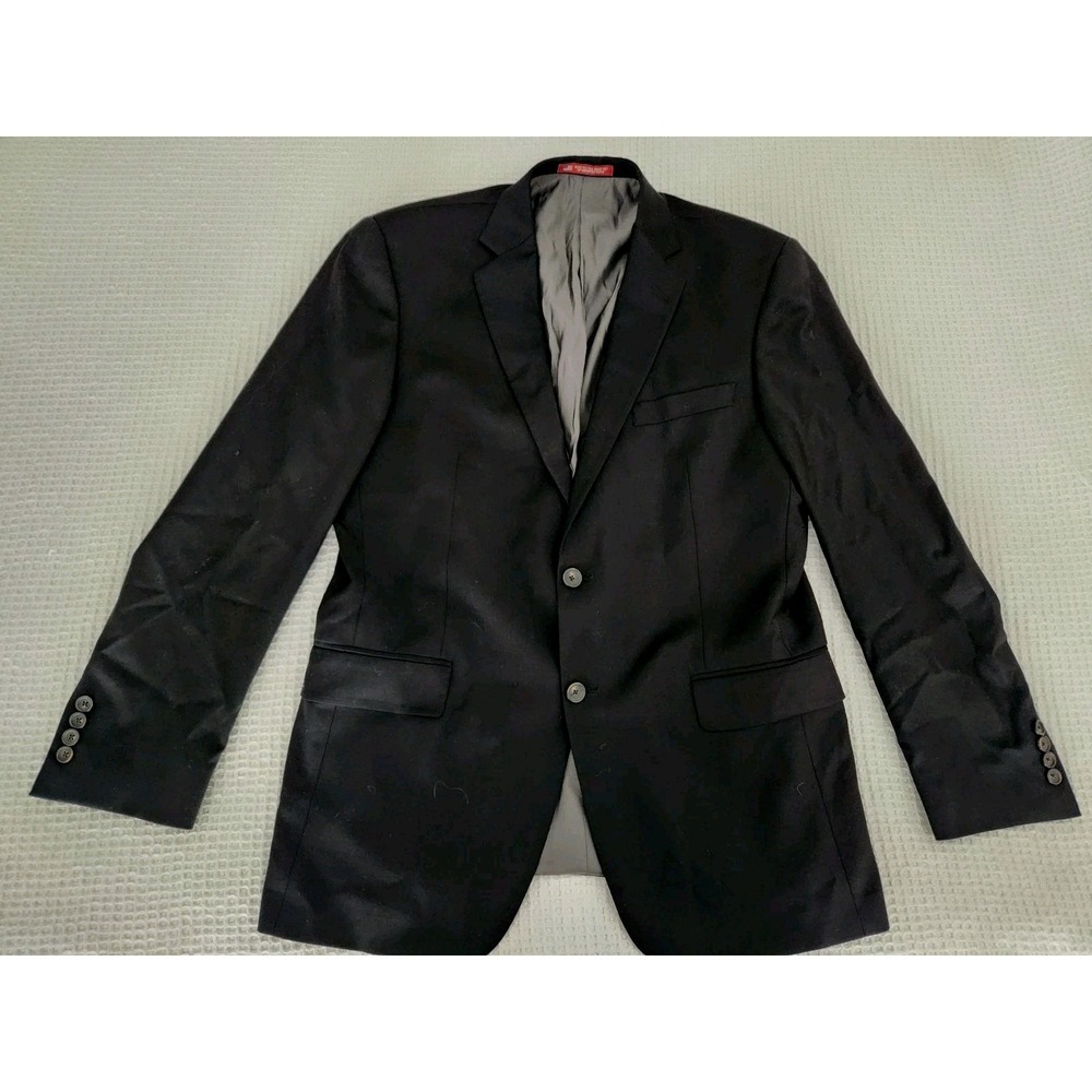 Hart Schaffner Marx 42R Mens Blazer Suit Jacket Sport Coat USA Union Made Black